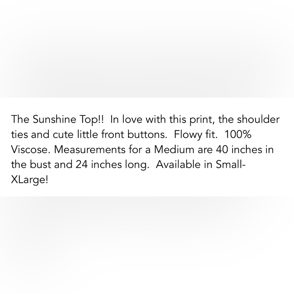 Sunshine Top - Picture 2 of 2